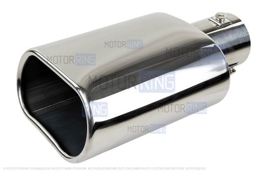 Овальные насадки глушителя Sal-Man HJ-704 d138х74мм (2шт) из нержавеющей стали