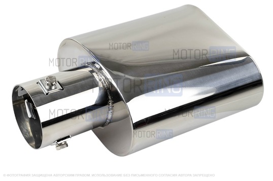 Овальные насадки глушителя Sal-Man HJ-704 d138х74мм (2шт) из нержавеющей стали