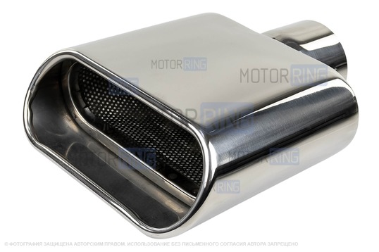 Овальные насадки глушителя из нержавеющей стали Sal-Man HJ-1009 d158х65мм (2шт) со скосом