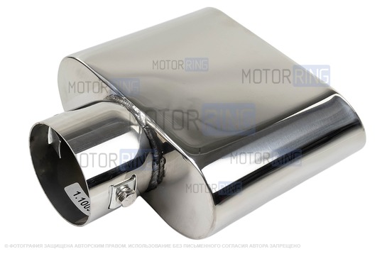 Овальные насадки глушителя из нержавеющей стали Sal-Man HJ-1009 d158х65мм (2шт) со скосом