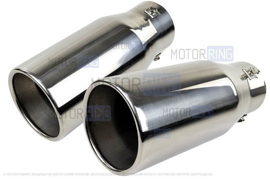 Круглые насадки глушителя Sal-Man HJ-669 d101мм (2шт) из нержавеющей стали_1