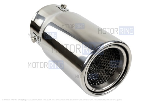 Круглые насадки глушителя Sal-Man HJ-PRADO d89мм (2шт) из нержавеющей стали