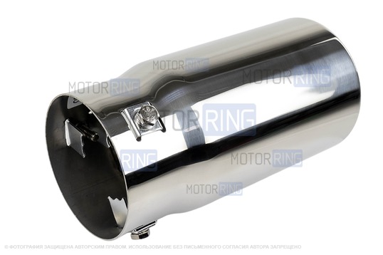 Круглые насадки глушителя Sal-Man HJ-PRADO d89мм (2шт) из нержавеющей стали