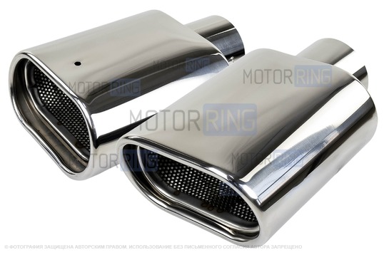 Овальные насадки глушителя Sal-Man HJ-US0061A d122х69мм (2шт) из нержавеющей стали_1