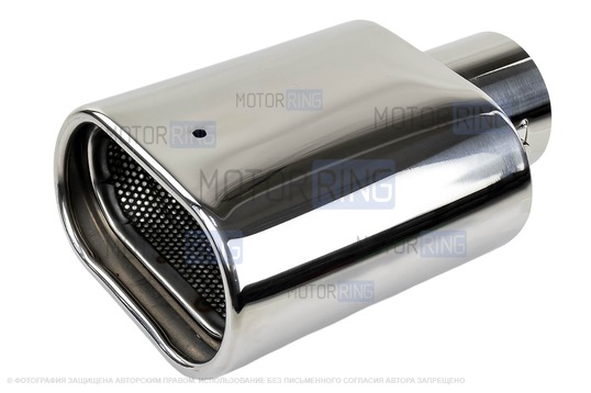 Овальные насадки глушителя Sal-Man HJ-US0061A d122х69мм (2шт) из нержавеющей стали