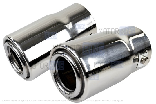 Круглые насадки глушителя Sal-Man HJ-429 d63мм (2шт) из нержавеющей стали_1