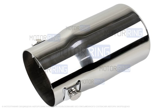 Круглые насадки глушителя Sal-Man HJ-429 d63мм (2шт) из нержавеющей стали