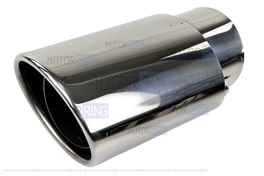 Овальные насадки глушителя Sal-Man HJ-898 d86х65мм (2шт) из нержавеющей стали