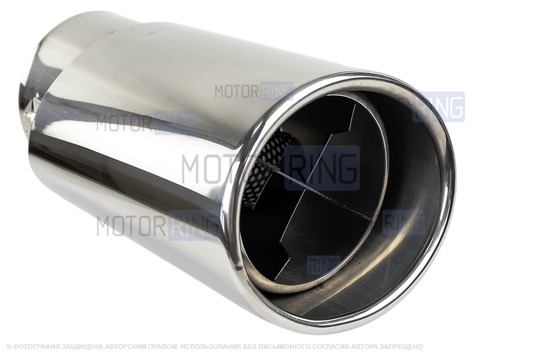 Овальные насадки глушителя Sal-Man HJ-898 d86х65мм (2шт) из нержавеющей стали