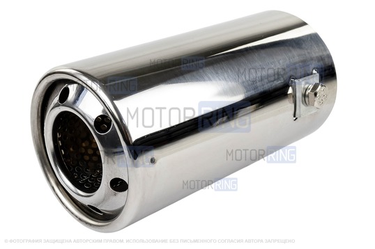 Круглые насадки глушителя Sal-Man HJ-605 d63мм (2шт) из нержавеющей стали