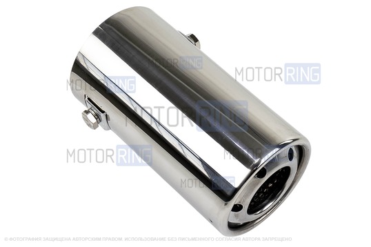 Круглые насадки глушителя Sal-Man HJ-605 d63мм (2шт) из нержавеющей стали