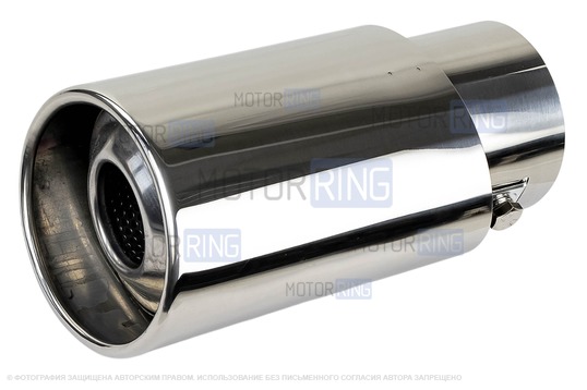 Овальные насадки глушителя Sal-Man HJ-8973 d86х66мм (2шт) из нержавеющей стали