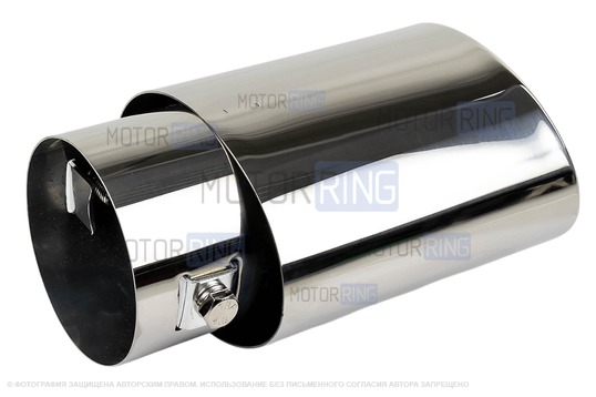 Овальные насадки глушителя Sal-Man HJ-8973 d86х66мм (2шт) из нержавеющей стали