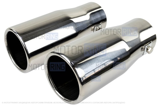 Круглые насадки глушителя Sal-Man HJ-610 d70мм (2шт) из нержавеющей стали_1