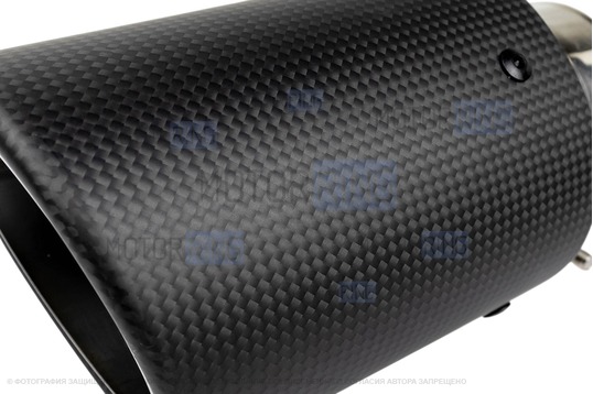 Круглые насадки глушителя из нержавеющей стали Sal-Man HJ-CBM001 d89мм (2шт) со скосом и карбоновой накладкой