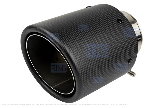 Круглые насадки глушителя из нержавеющей стали Sal-Man HJ-CBM009 d114мм (2шт) со скосом и карбоновой накладкой