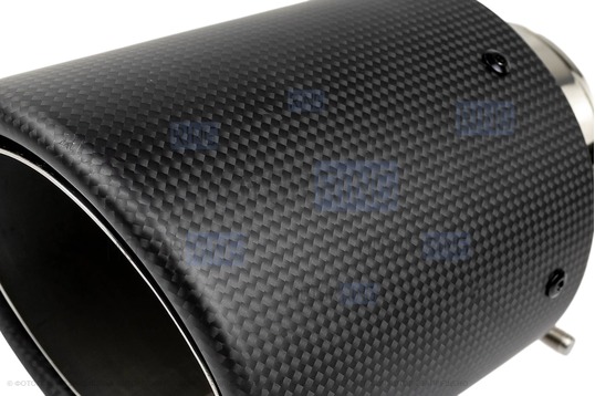 Круглые насадки глушителя из нержавеющей стали Sal-Man HJ-CBM009 d114мм (2шт) со скосом и карбоновой накладкой