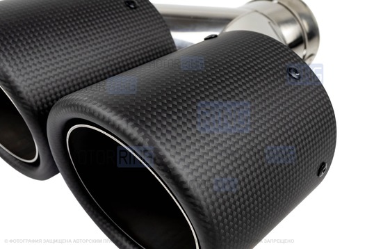 Раздвоенные насадки глушителя из нержавеющей стали Sal-Man HJ-CBM011 d101мм (2шт) со скосом и карбоновой накладкой