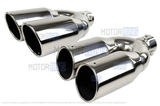 Раздвоенная насадка глушителя Sal-Man HJ-H321 d184х90мм (2шт) из нержавеющей стали_1