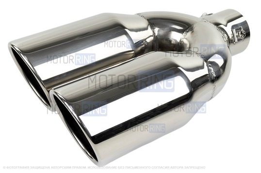 Раздвоенная насадка глушителя Sal-Man HJ-H321 d184х90мм (2шт) из нержавеющей стали