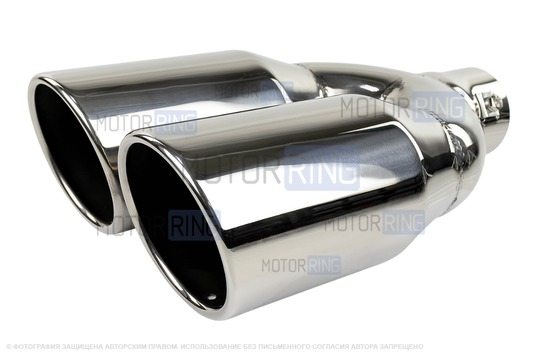 Раздвоенная насадка глушителя Sal-Man HJ-H321 d184х90мм (2шт) из нержавеющей стали