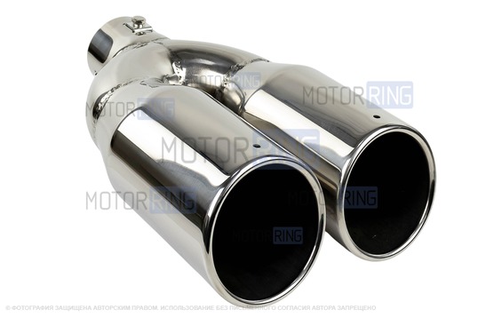 Раздвоенная насадка глушителя Sal-Man HJ-H321 d184х90мм (2шт) из нержавеющей стали