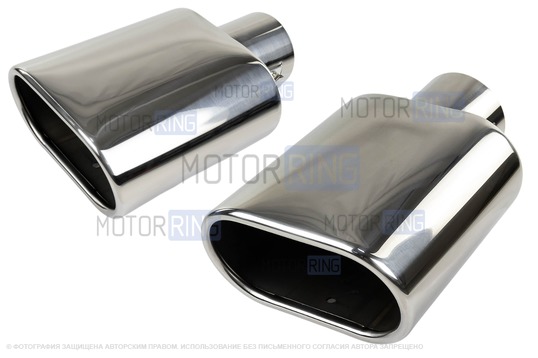 Овальные насадки глушителя из нержавеющей стали Sal-Man HJ-US0064 d120х65мм (2шт) со скосом_1