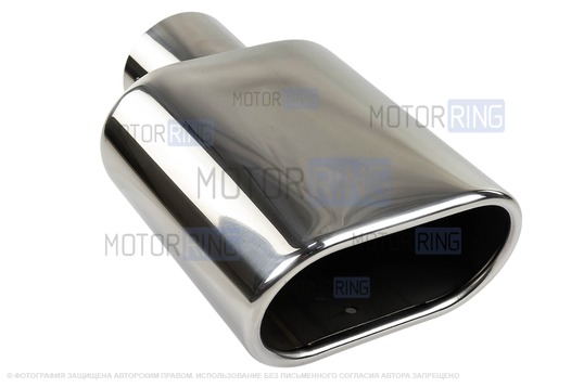 Овальные насадки глушителя из нержавеющей стали Sal-Man HJ-US0064 d120х65мм (2шт) со скосом