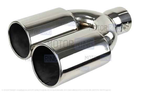 Раздвоенные насадки глушителя Sal-Man HJ-3037 d86х65мм (2шт) из нержавеющей стали