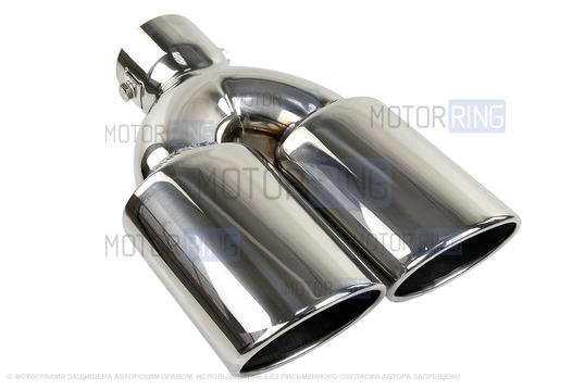 Раздвоенные насадки глушителя Sal-Man HJ-3037 d86х65мм (2шт) из нержавеющей стали