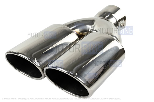 Раздвоенные насадки глушителя Sal-Man HJ-3037 d86х65мм (2шт) из нержавеющей стали