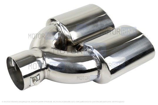 Раздвоенные овальные насадки глушителя Sal-Man HJ-3011 d85х67мм (2шт) из нержавеющей стали