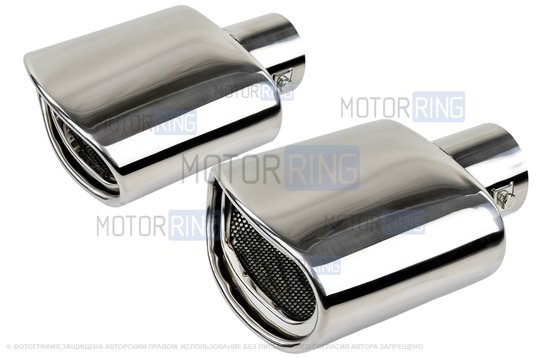 Овальные насадки глушителя Sal-Man HJ-H0088 d145х78мм (2шт) из нержавеющей стали_1