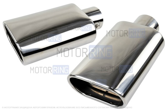 Овальная насадка глушителя Sal-Man HJ-US0061 d122х69мм (2шт) из нержавеющей стали_1