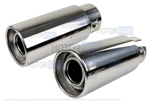 Круглые насадки глушителя Sal-Man Sal-Man HJ-609 d63мм (2шт) из нержавеющей стали_1