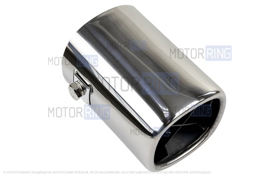 Квадратные насадки глушителя Sal-Man HJ-6053 d62х58мм (2шт) из нержавеющей стали