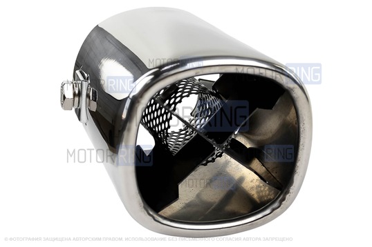 Квадратные насадки глушителя Sal-Man HJ-6053 d62х58мм (2шт) из нержавеющей стали