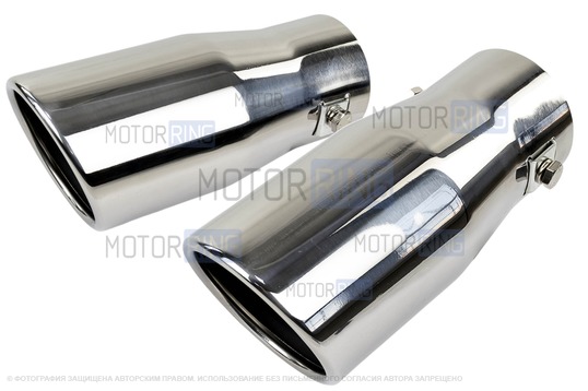 Круглые насадки глушителя Sal-Man HJ-611 d75мм (2шт) из нержавеющей стали_1