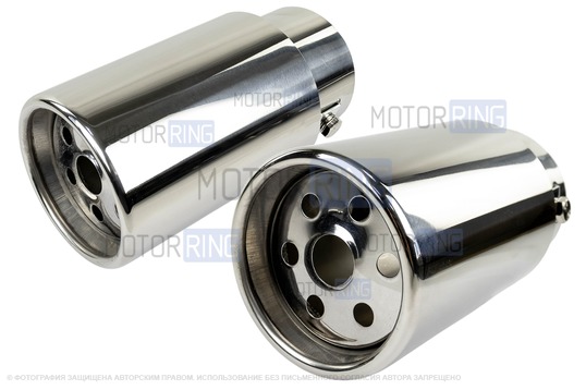 Круглые насадки глушителя Sal-Man HJ-601 d76мм (2шт) из нержавеющей стали_1