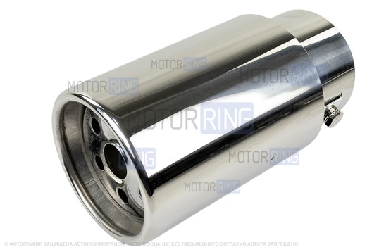 Круглые насадки глушителя Sal-Man HJ-601 d76мм (2шт) из нержавеющей стали