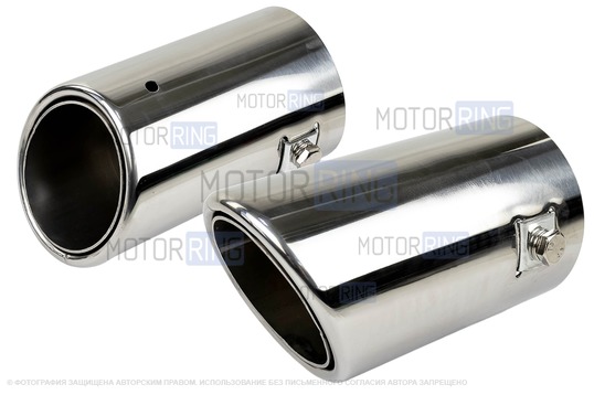 Круглые насадки глушителя из нержавеющей стали Sal-Man HJ-6023 d65мм (2шт) со скосом_1