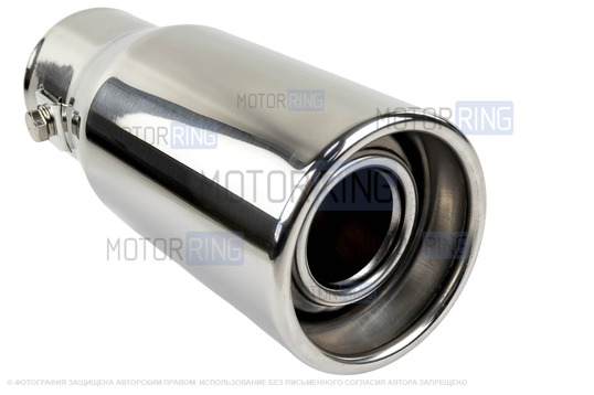 Круглые насадки глушителя Sal-Man HJ-6024 d61мм (2шт) из нержавеющей стали