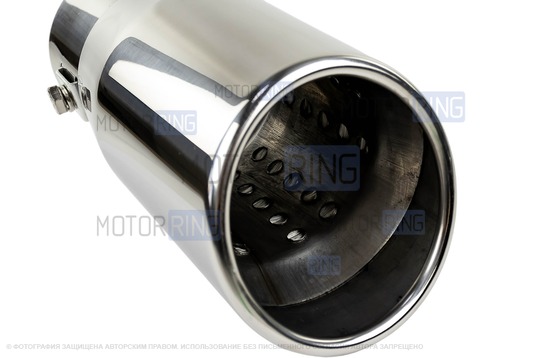 Круглые насадки глушителя из нержавеющей стали Sal-Man HJ-889 d78мм (2шт) со скосом