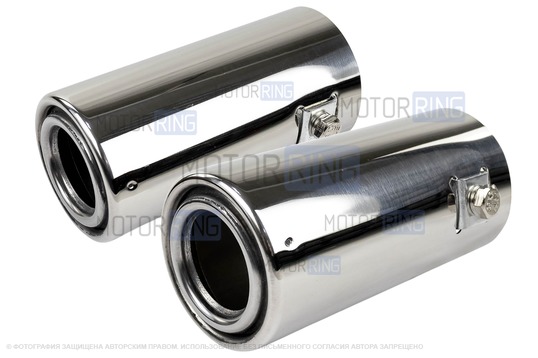 Круглые насадки глушителя Sal-Man Small d51мм (2шт) из нержавеющей стали_1