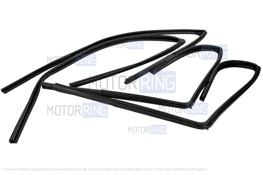 Уплотнители опускных стекол боковых дверей верхние рамочные для Лада Ларгус