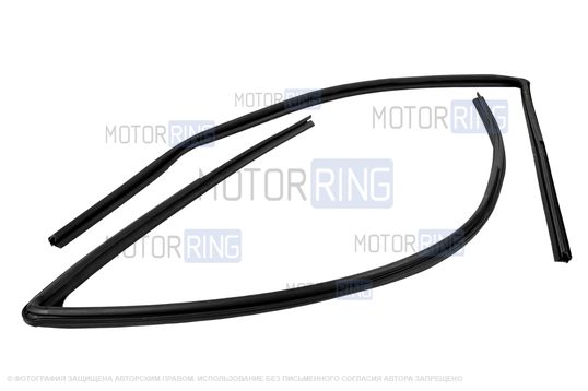 Уплотнители опускных стекол боковых дверей верхние рамочные для Лада Ларгус