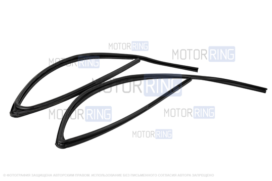 Уплотнители опускных стекол передних боковых дверей верхние рамочные (2шт) для Лада Ларгус