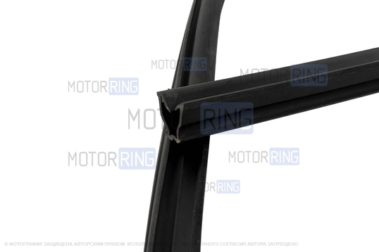 Уплотнители опускных стекол задних боковых дверей верхние рамочные (2шт) для Лада Ларгус