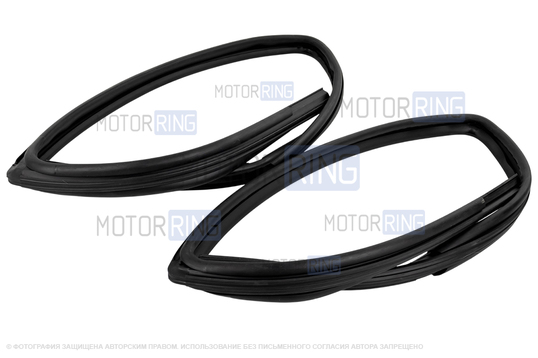 Уплотнители опускных стекол задних боковых дверей верхние рамочные (2шт) для Лада Ларгус