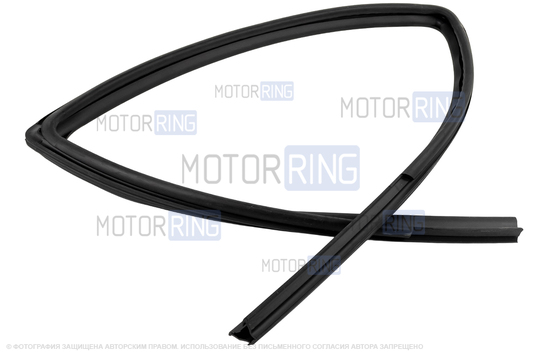 Уплотнители опускных стекол задних боковых дверей верхние рамочные (2шт) для Лада Ларгус